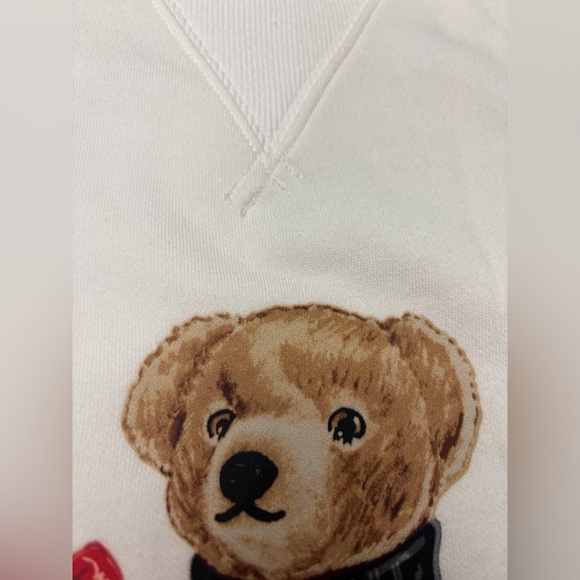 Polo Ralph Lauren Mens Holiday Teddy Bear Sweatshirt White Size 3XLT Tall New - Picture 3 of 5